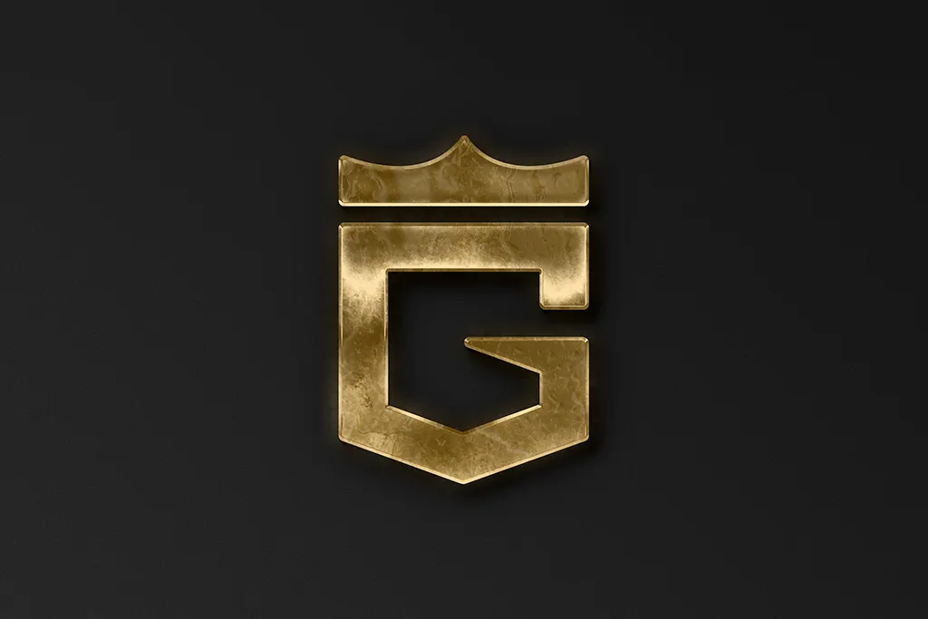 Güçlas logo — gold G emblem