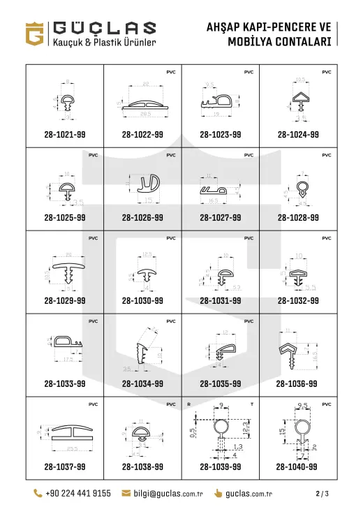 Ahşap Kapı-Pencere ve Mobilya Contaları — Katalog çizimi 2
