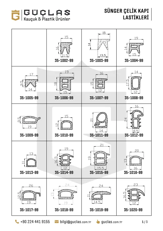 Sponge Steel Door Seals — Catalog drawing 1